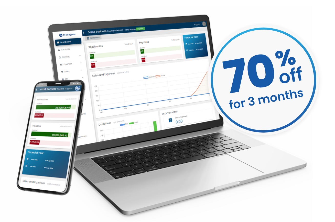 Dashboard Screen - Moneypex Accounting